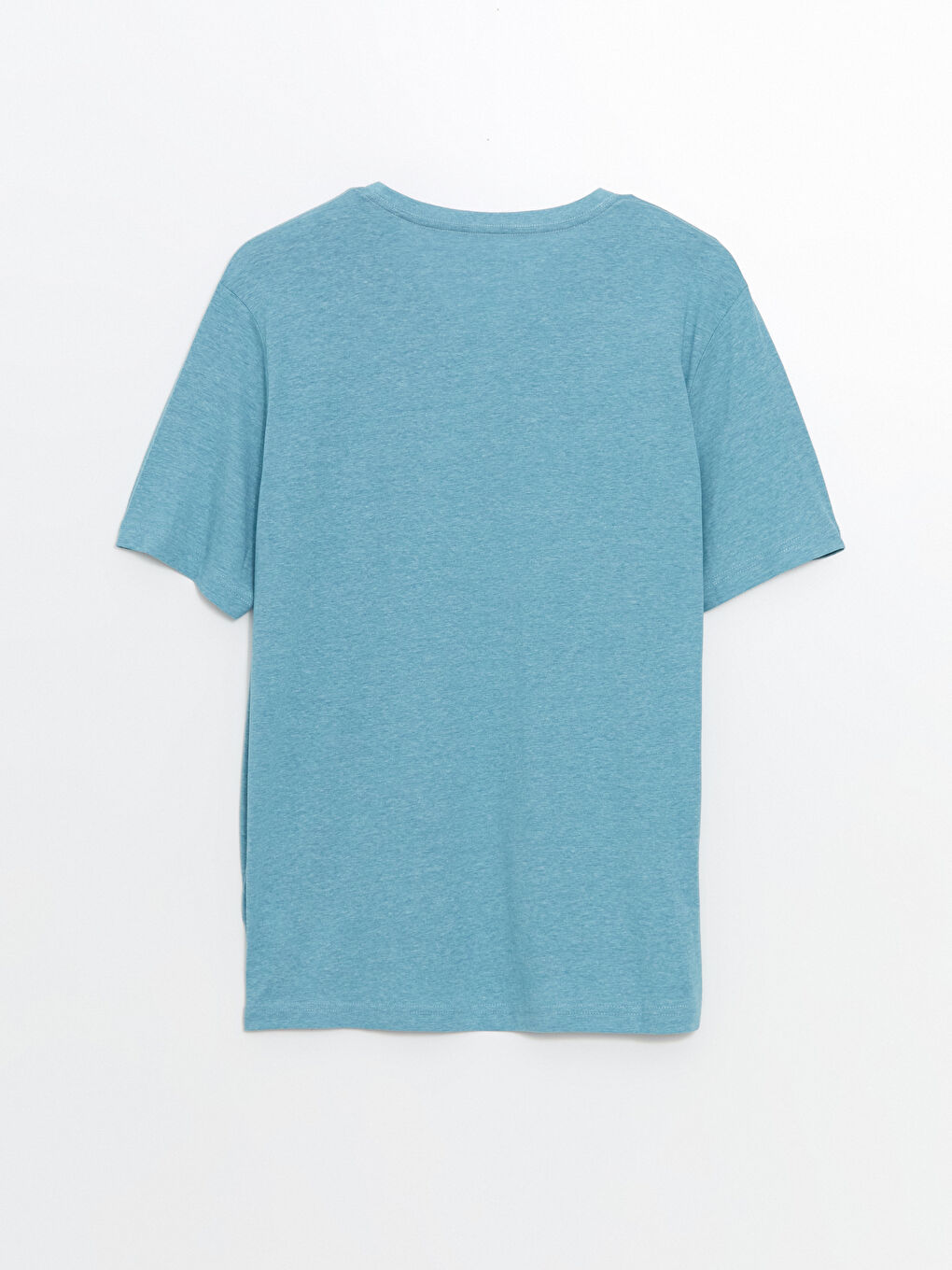 Ерлерге арналған v жағалы қысқа жең трикотаж футболка-9