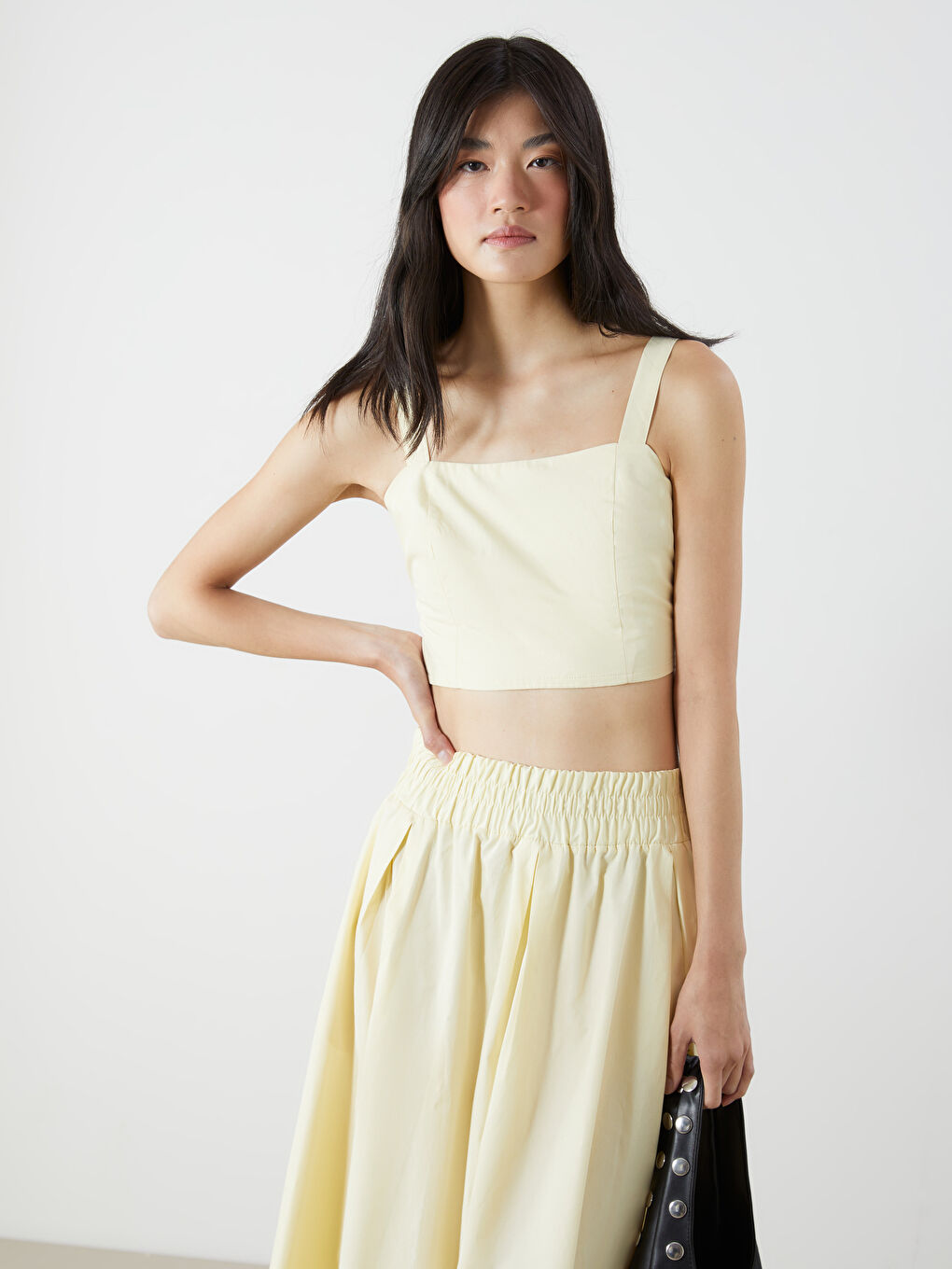 Woman YELLOW Crop Top -S5QD67Z8-CRK