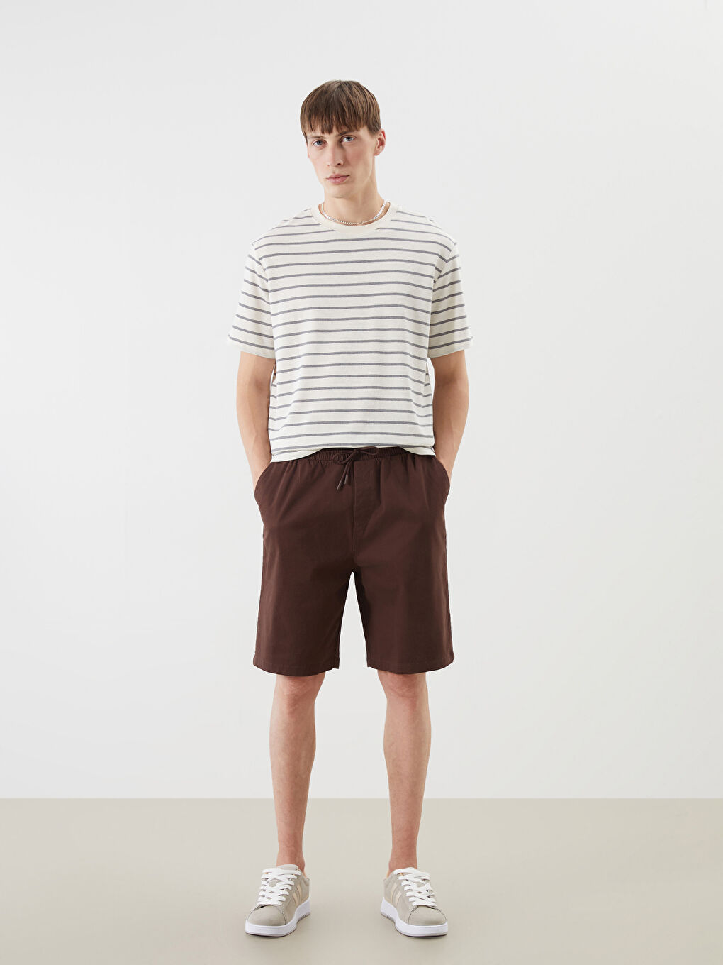 Шорты из саржи свободного кроя для мужчин