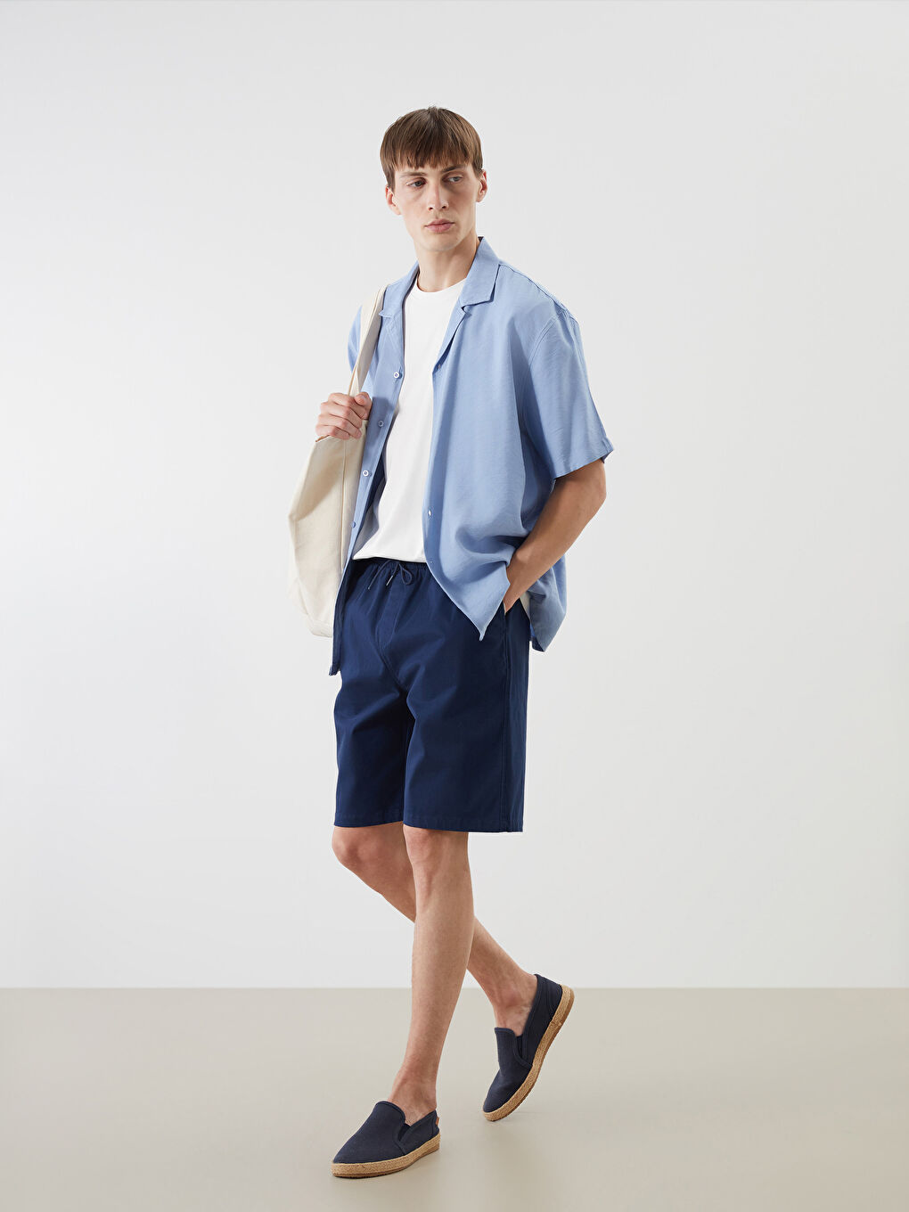 Relaxed Fit Twill Men's Shorts
