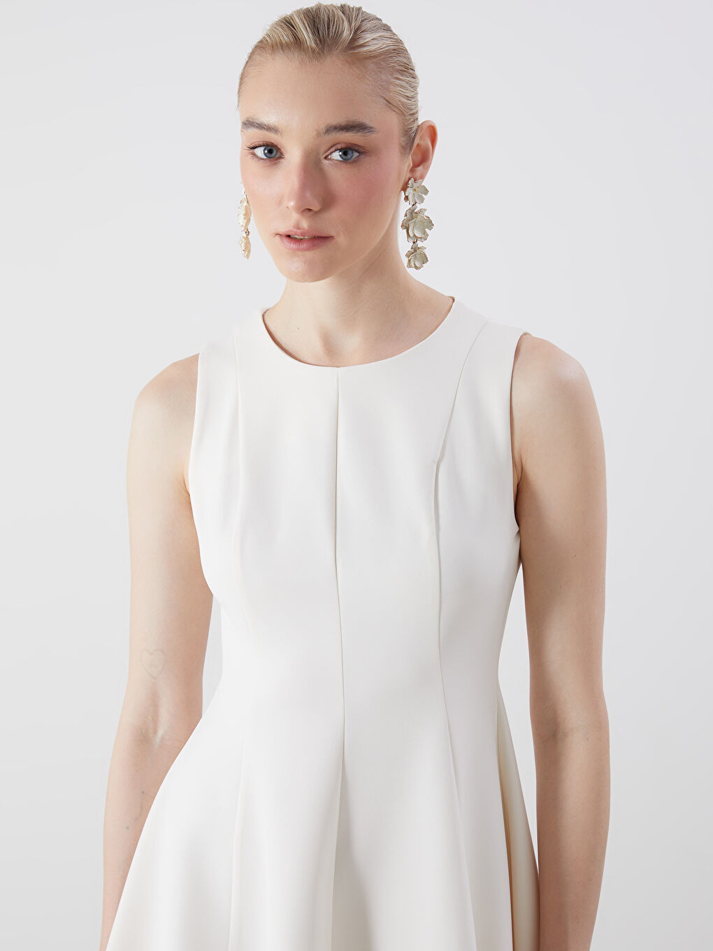 LCW Vision Woman ECRU Dress -S5QD88Z8-KXP