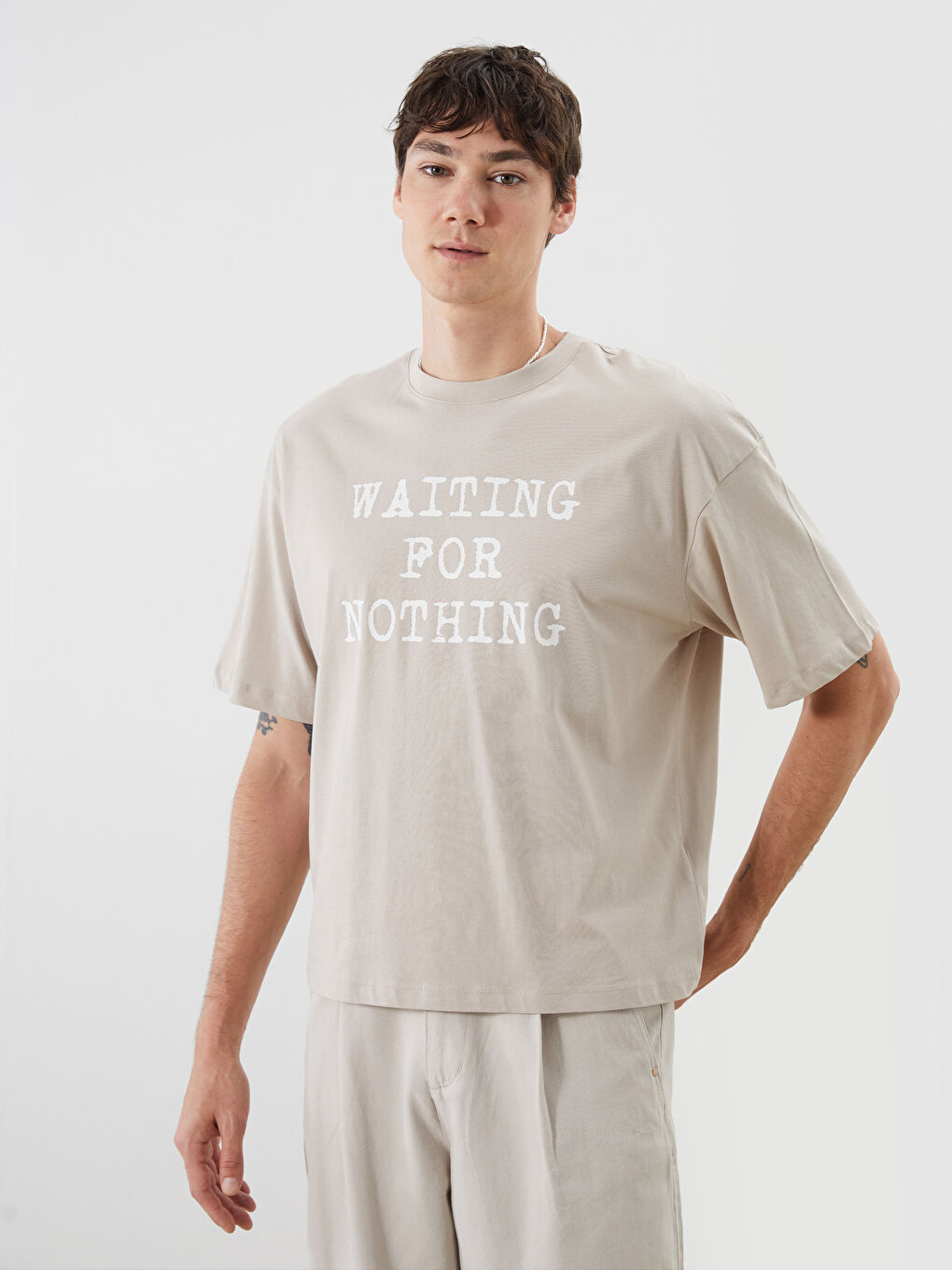 Crew Neck Printed Jersey Men's T-Shirt -S5QE42Z8-ZT0
