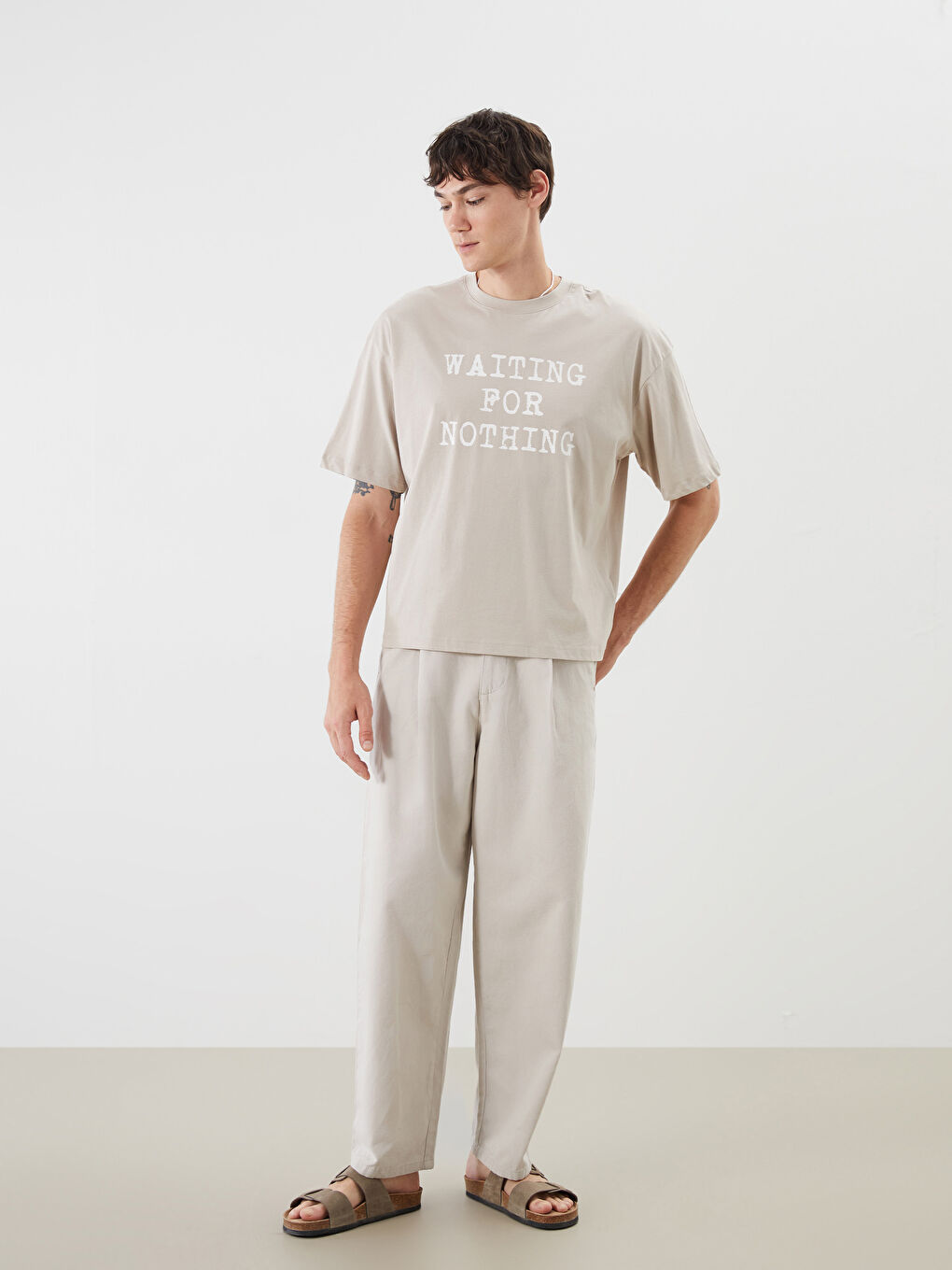 Crew Neck Printed Jersey Men's T-Shirt -S5QE42Z8-ZT0
