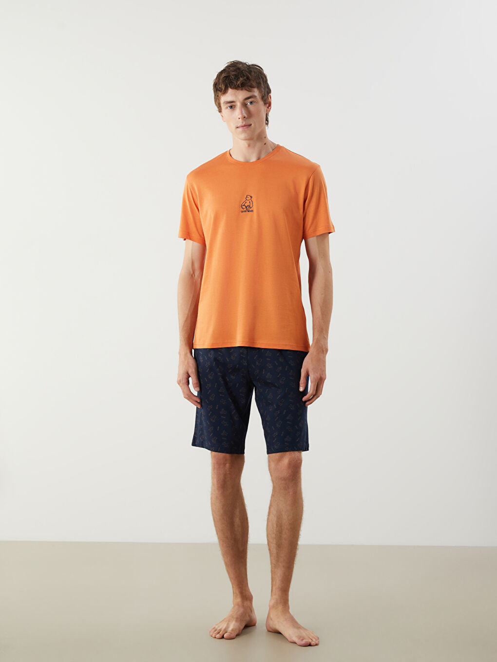 Regular Fit Men's Short Pyjama Set -S5QE45Z8-LSJ
