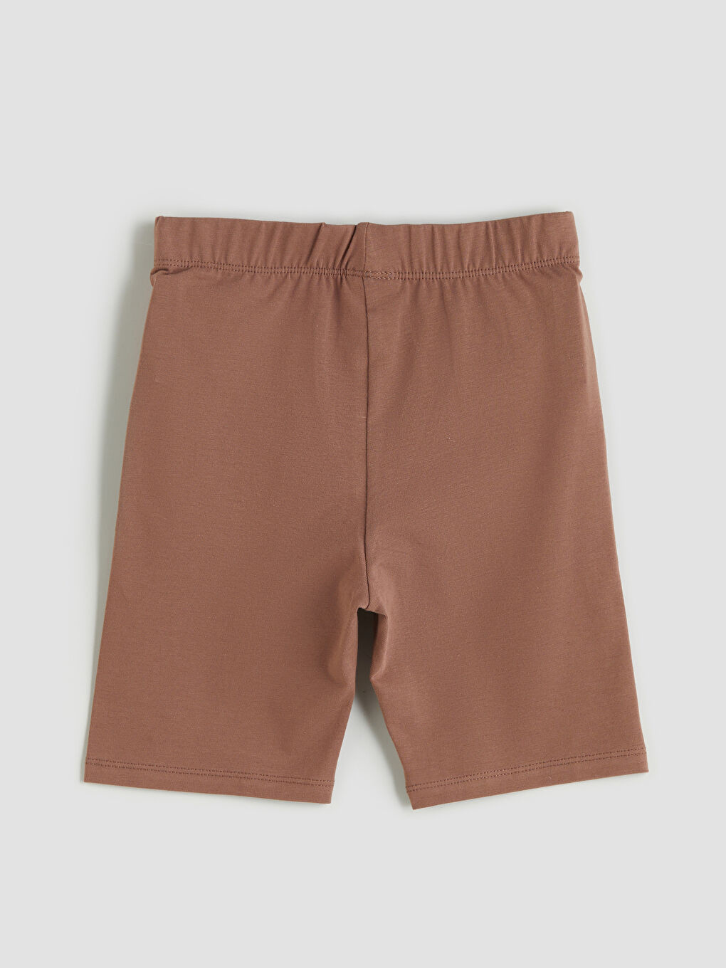 Kahverengi Beli Lastikli Kız Çocuk Kısa Tayt