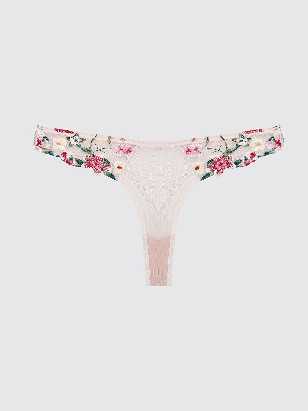 Pembe Çiçekli Fantezi Tanga Külot