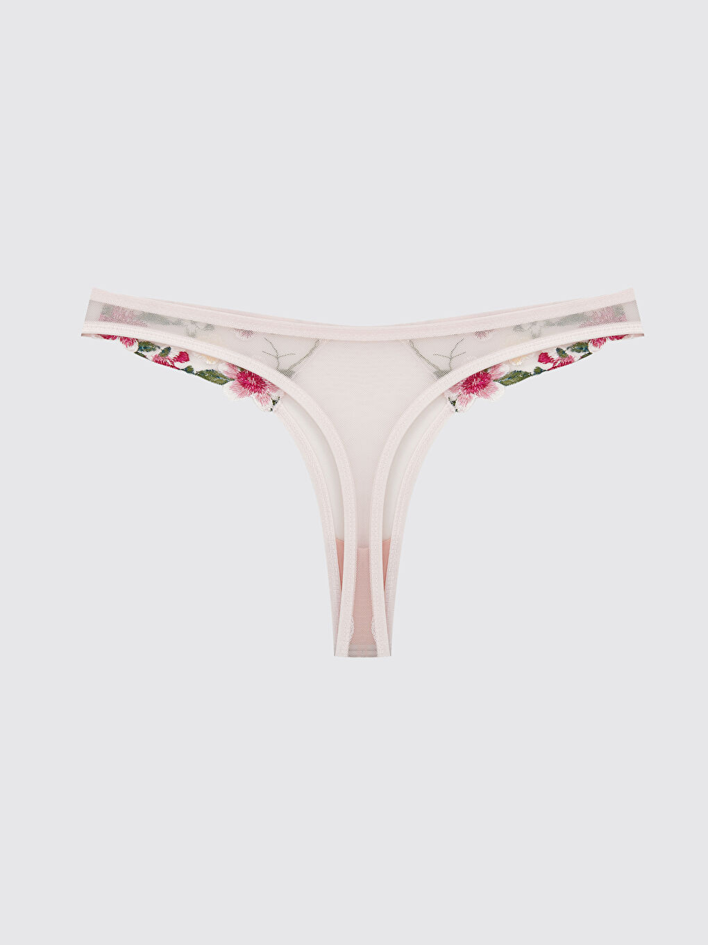 Pembe Çiçekli Fantezi Tanga Külot-1