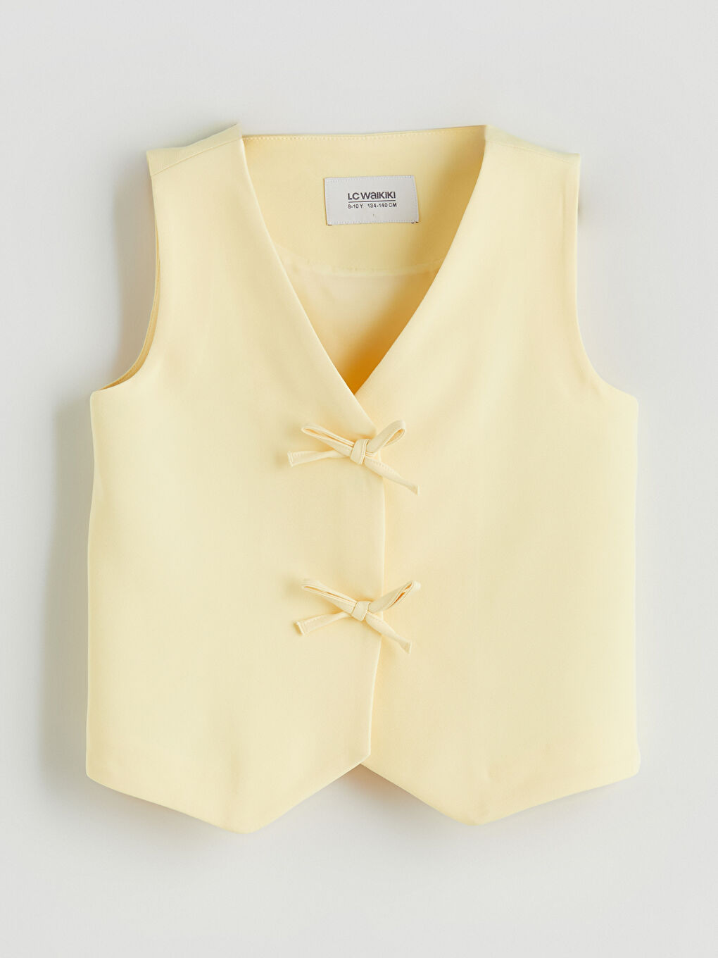 Bow Detailed Girls' Classic Waistcoat