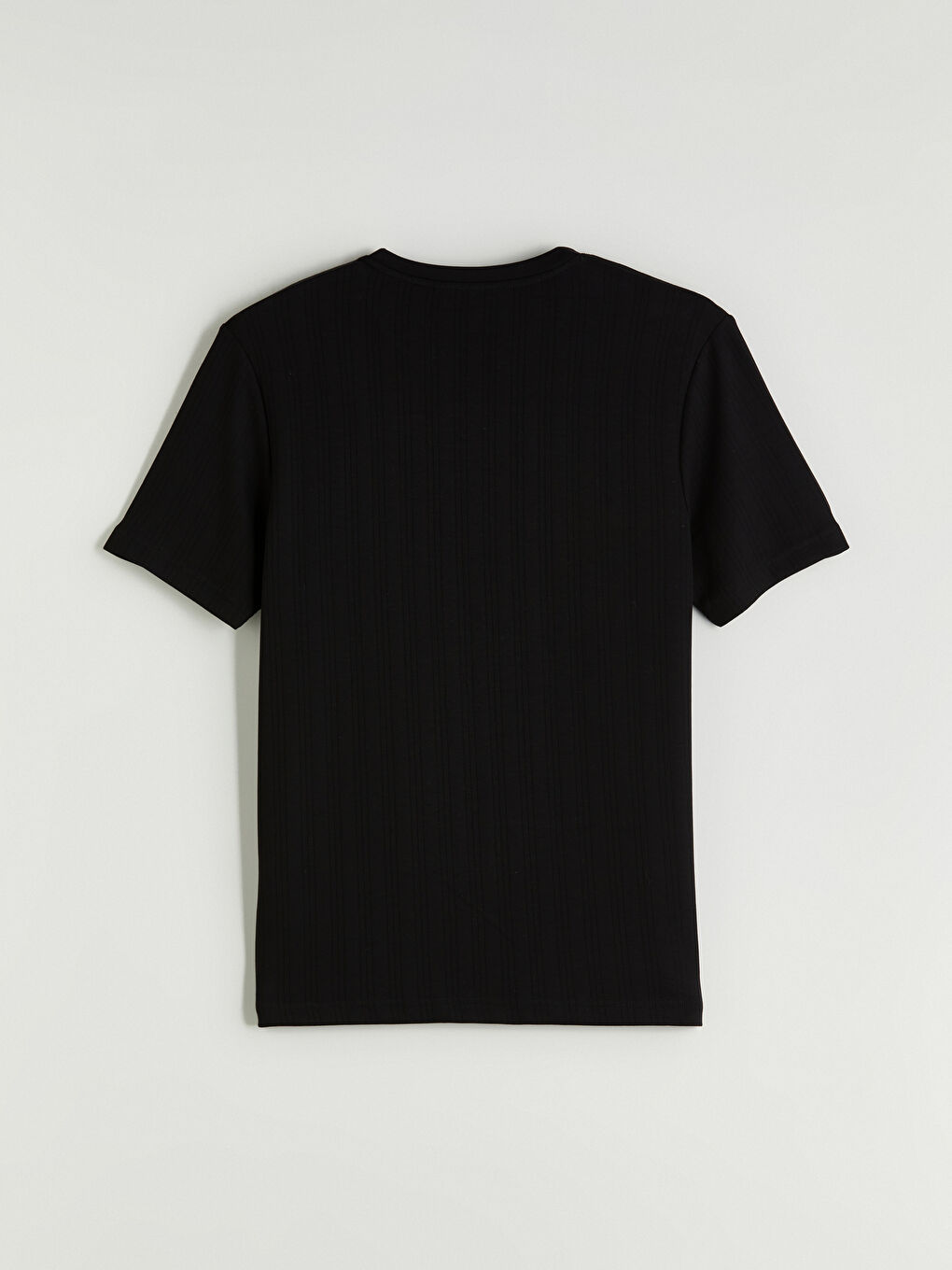 Siyah Bisiklet Yaka Erkek Tişört-5