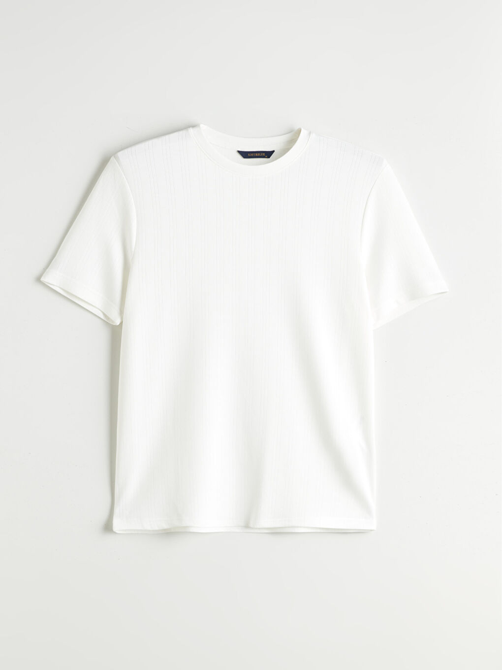 Ekru Bisiklet Yaka Erkek Tişört-4