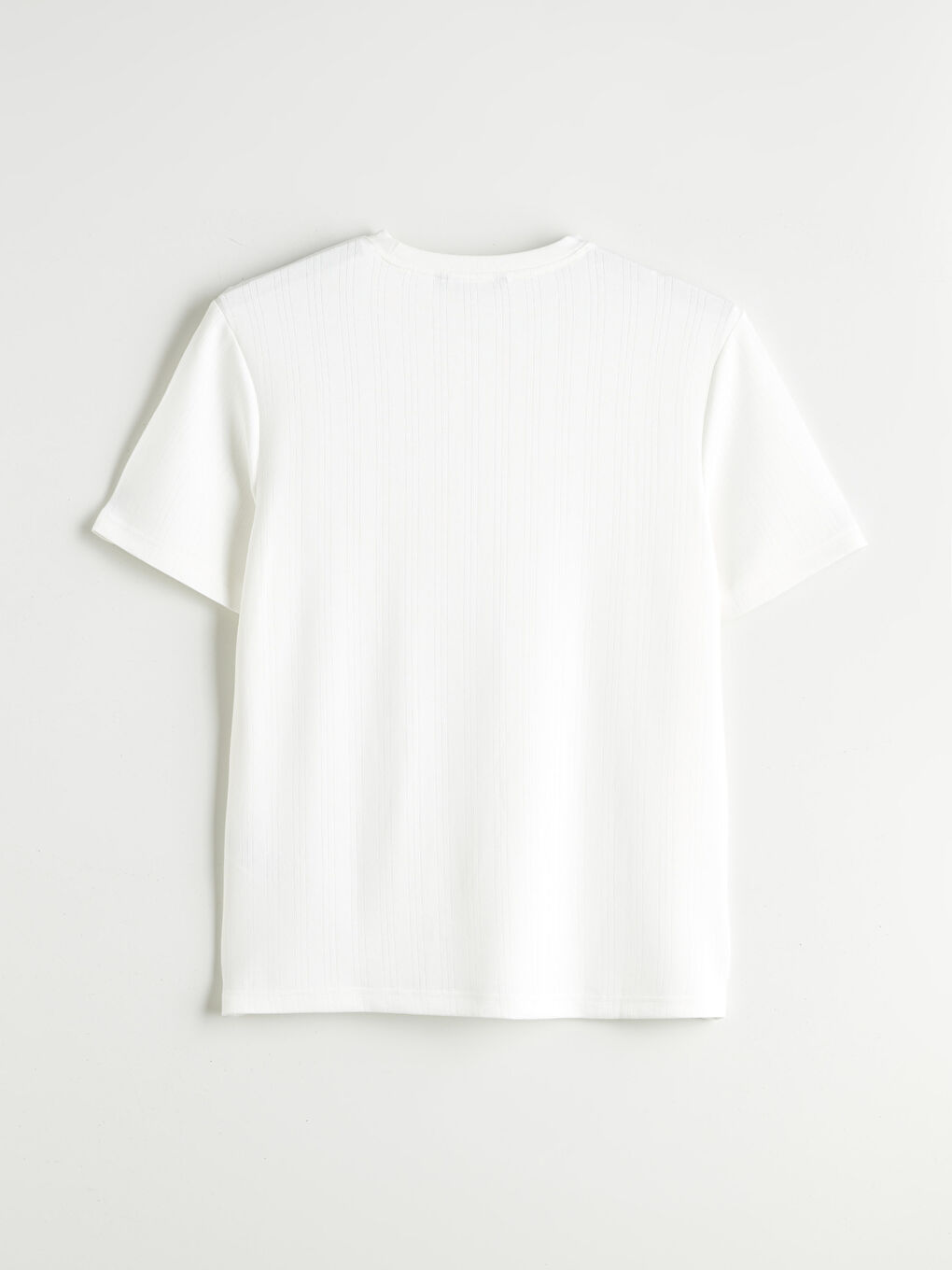 Ekru Bisiklet Yaka Erkek Tişört-5