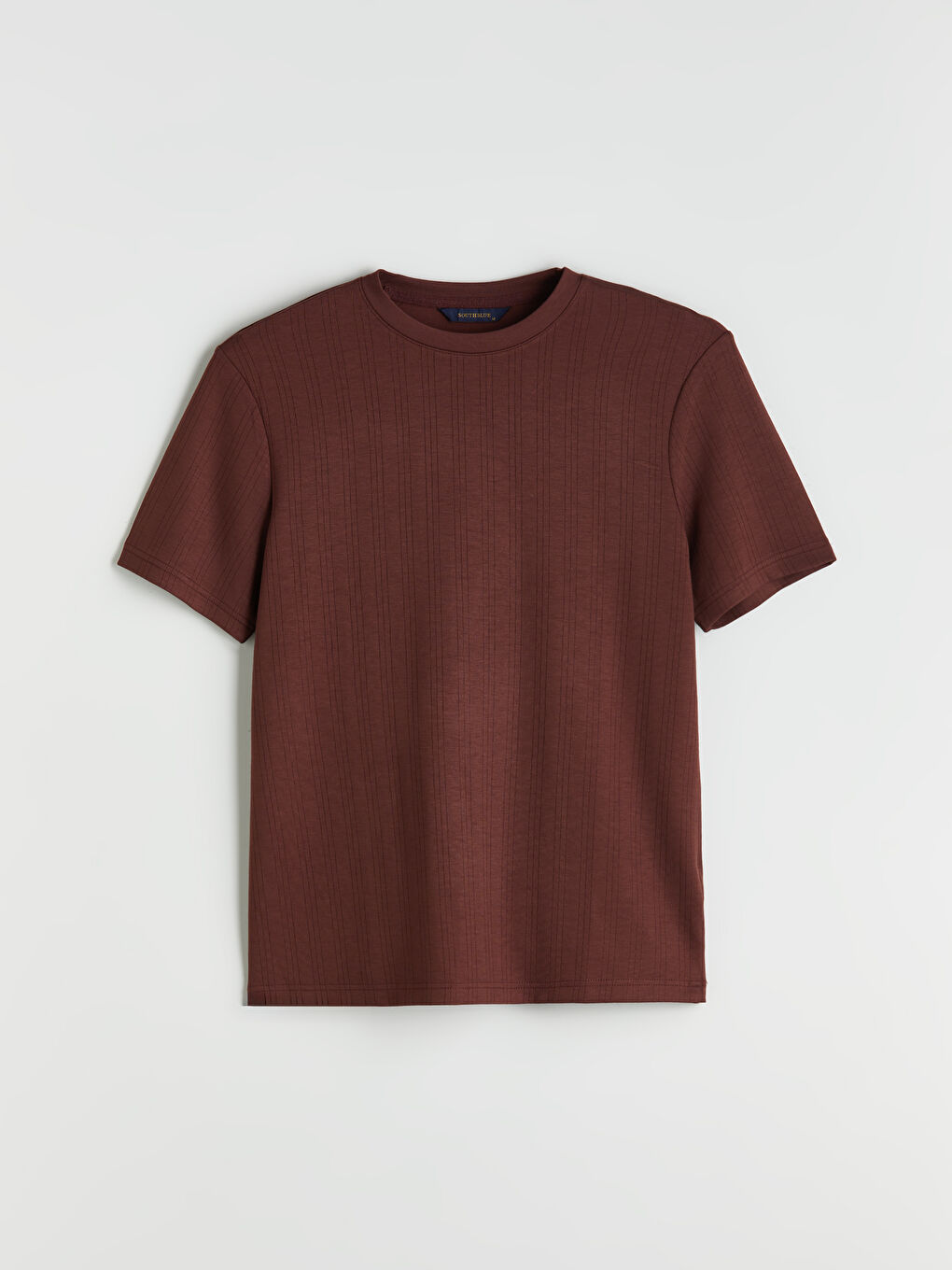 Kahverengi Bisiklet Yaka Erkek Tişört-4