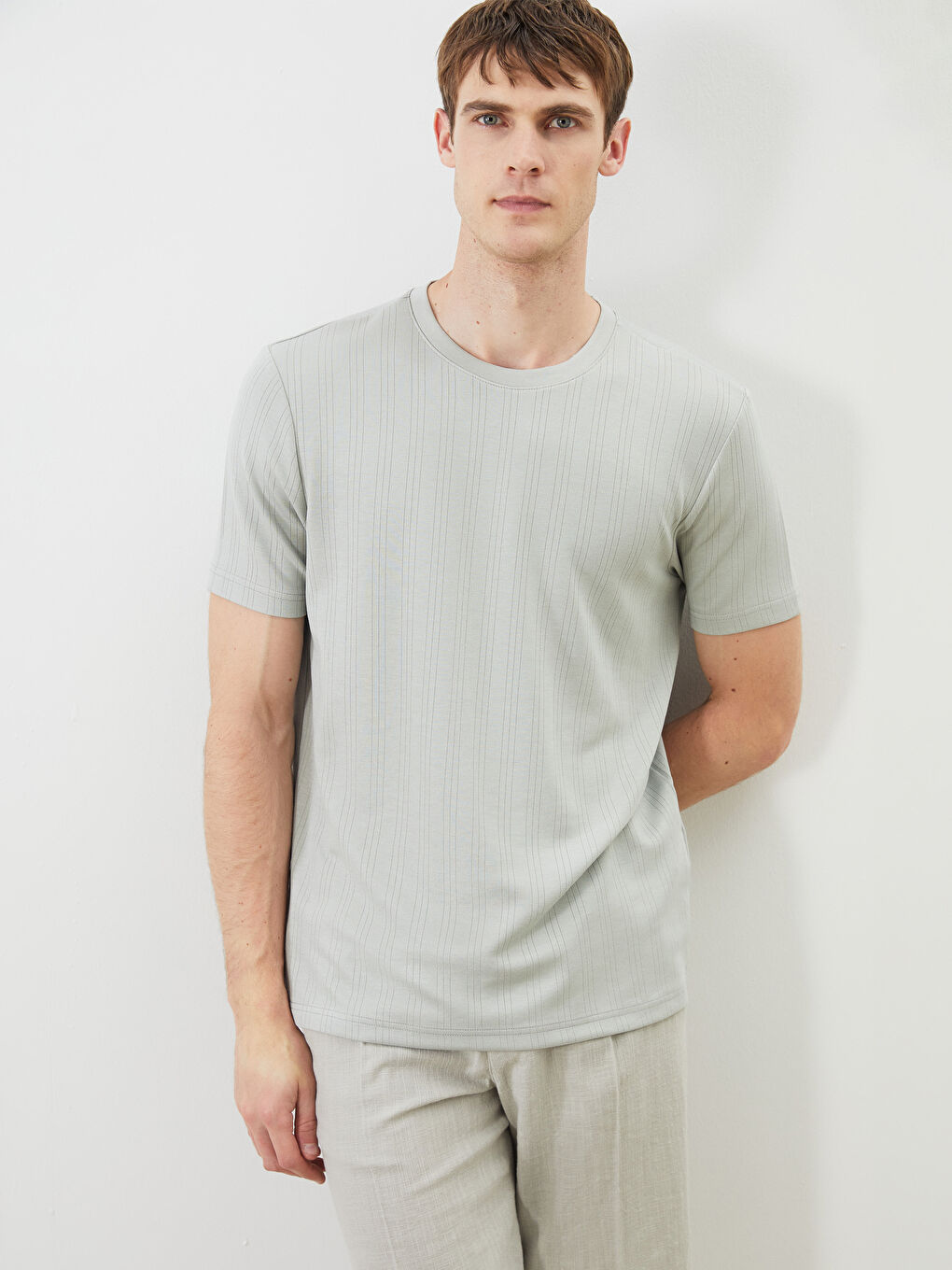 Yeşil Bisiklet Yaka Erkek Tişört