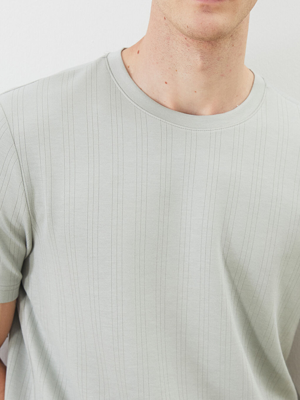 Yeşil Bisiklet Yaka Erkek Tişört-2