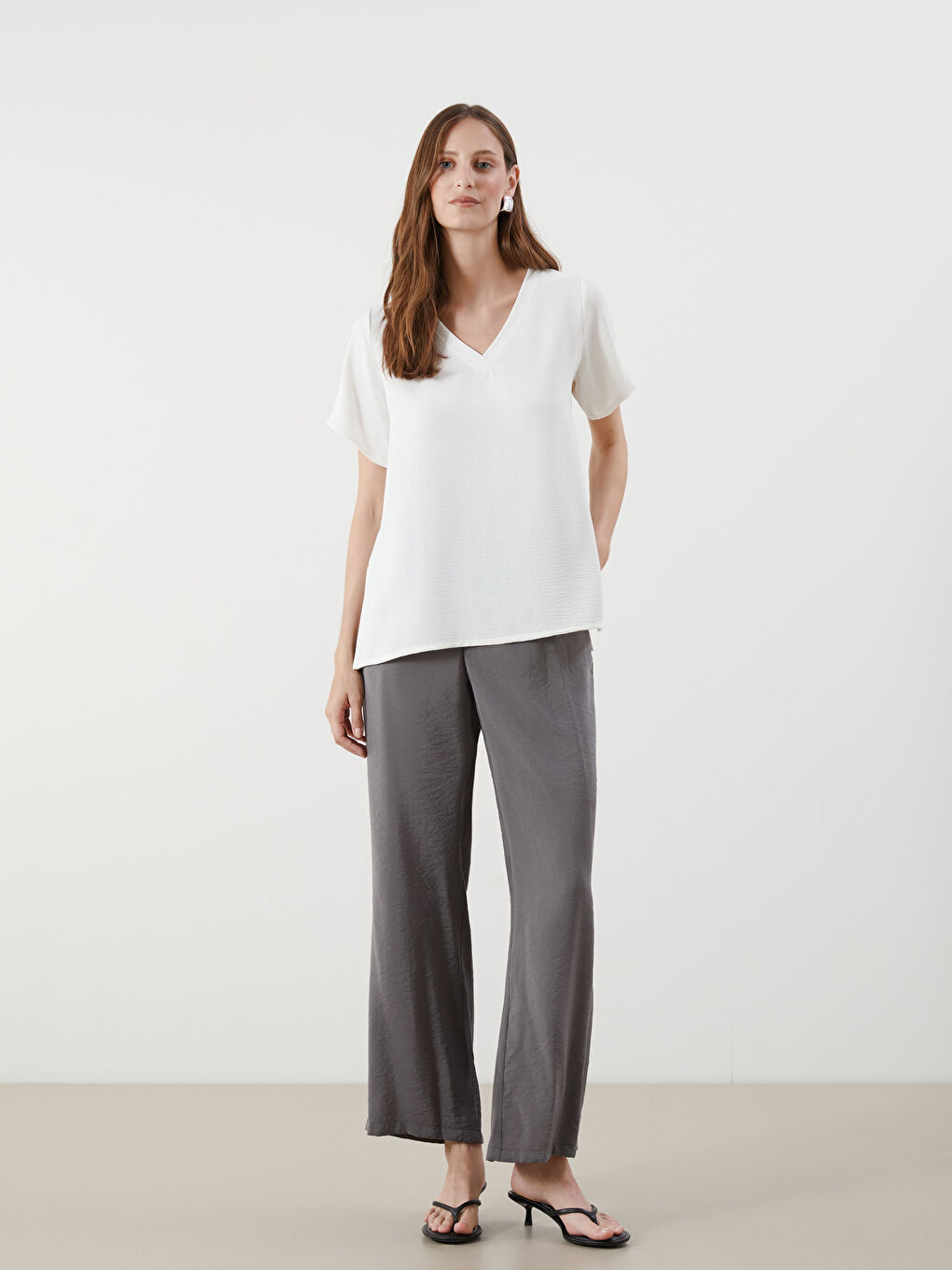 Elasticated Waist Modal Blend Women's Trousers -S5QE99Z8-CYQ