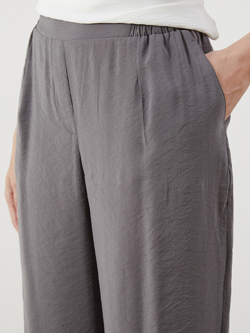 Elasticated Waist Modal Blend Women's Trousers -S5QE99Z8-CYQ
