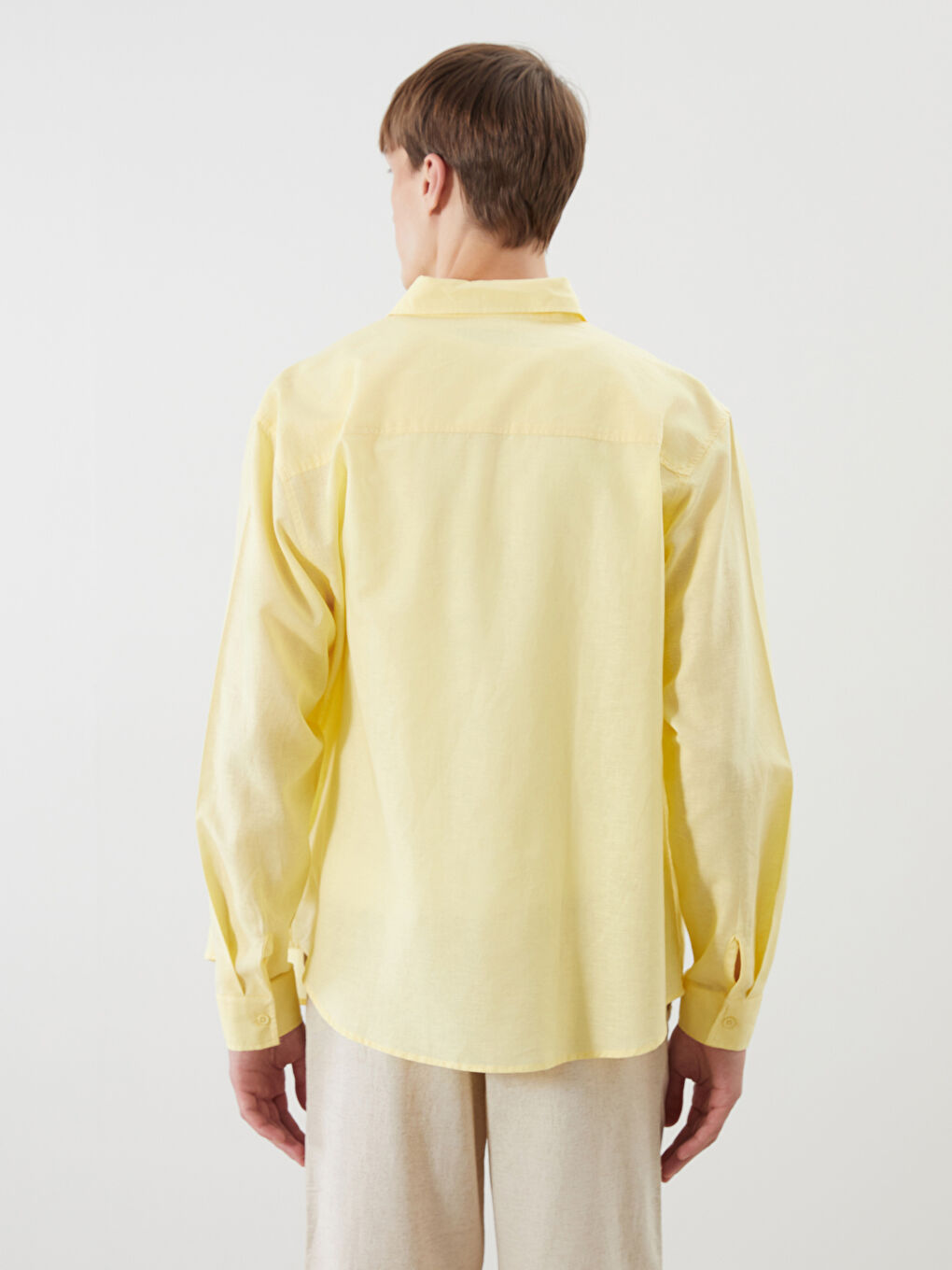 XSIDE Regular Fit Long Sleeve Linen Blend Men's Shirt -S5QF00Z8-J5K