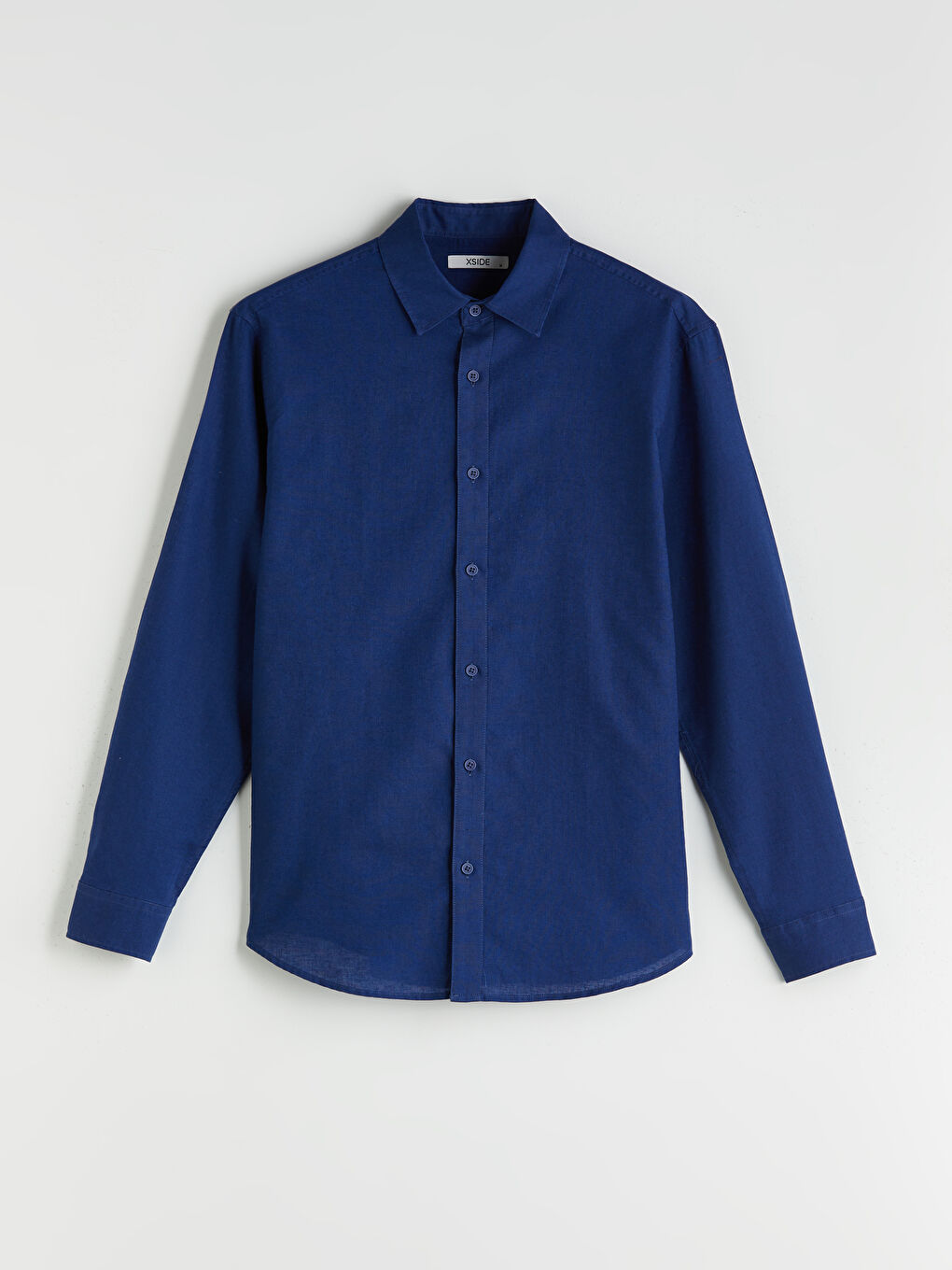 Regular Fit Long Sleeve Linen Blend Men's Shirt-4