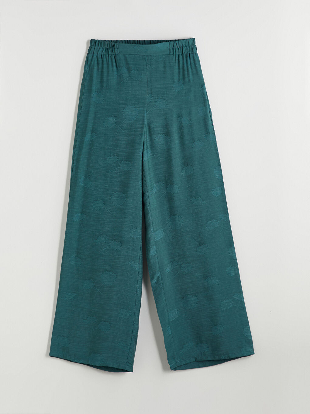 Elasticated Waist Patterned Wide Leg Women's Trousers -S5QF01Z8-EAW
