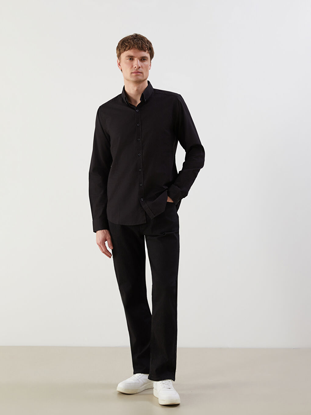 Slim Fit Oxford Erkek Gömlek-3