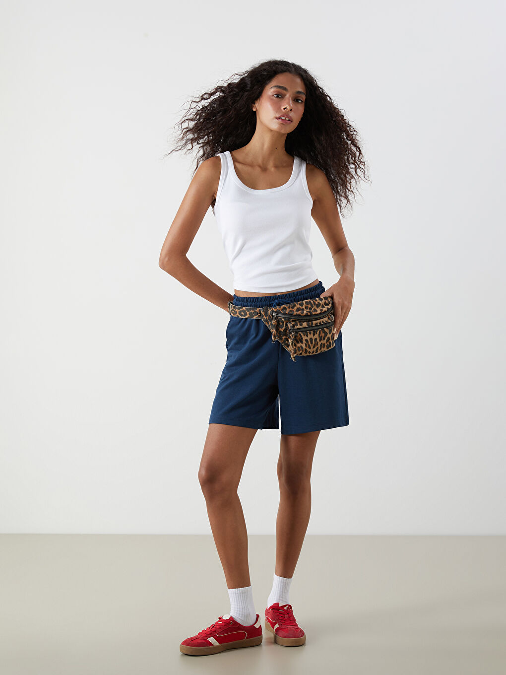 Elasticated Waist Women's Shorts -S5QF29Z8-CRP