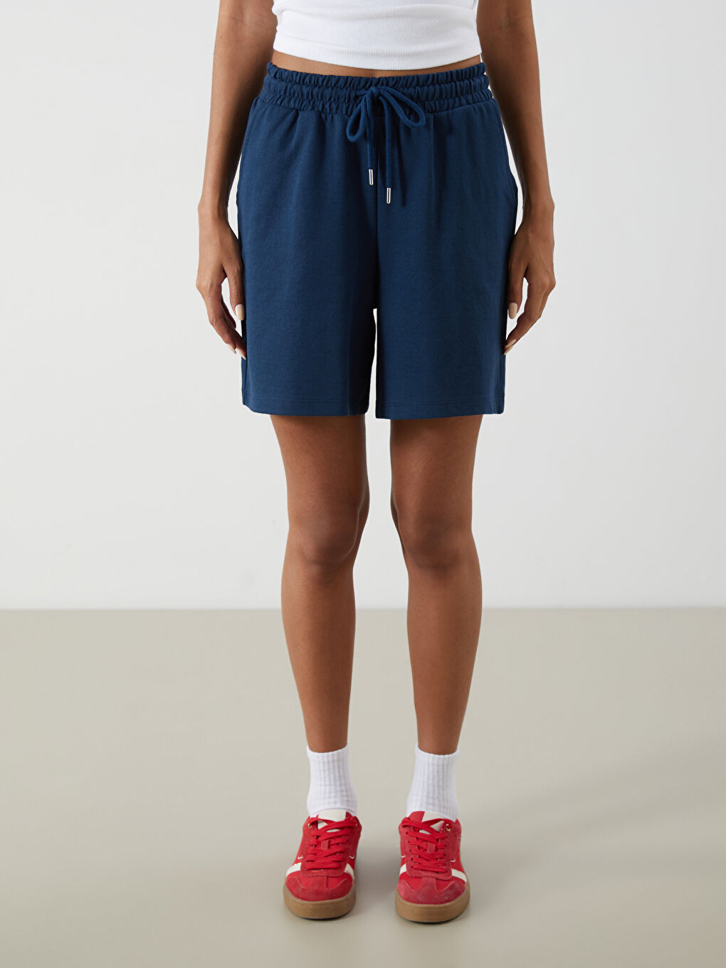 Elasticated Waist Women's Shorts -S5QF29Z8-CRP