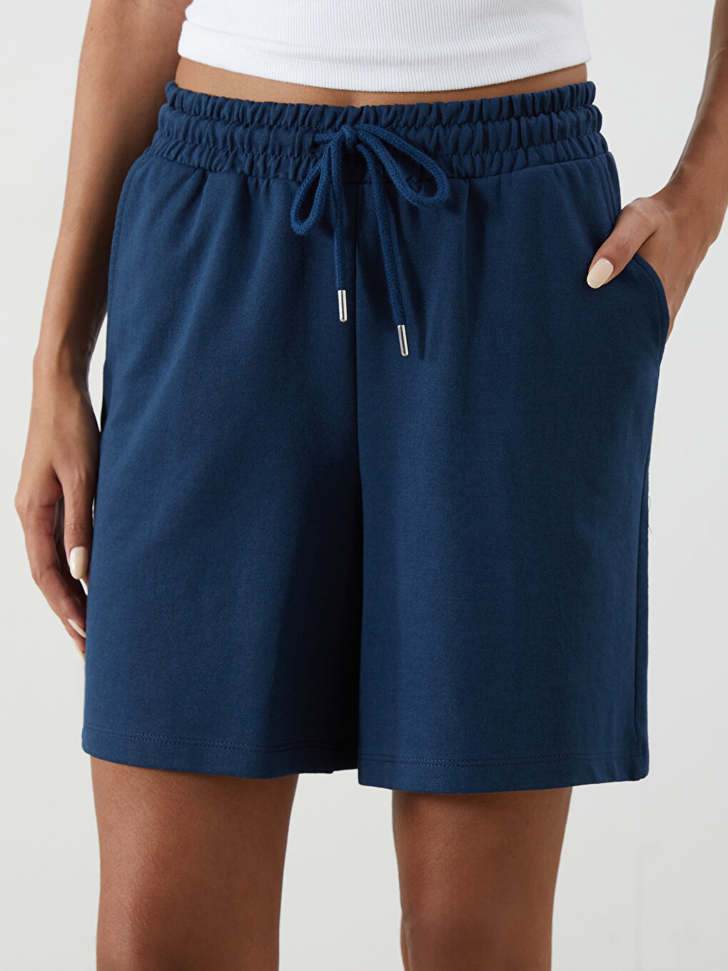 Elasticated Waist Women's Shorts -S5QF29Z8-CRP