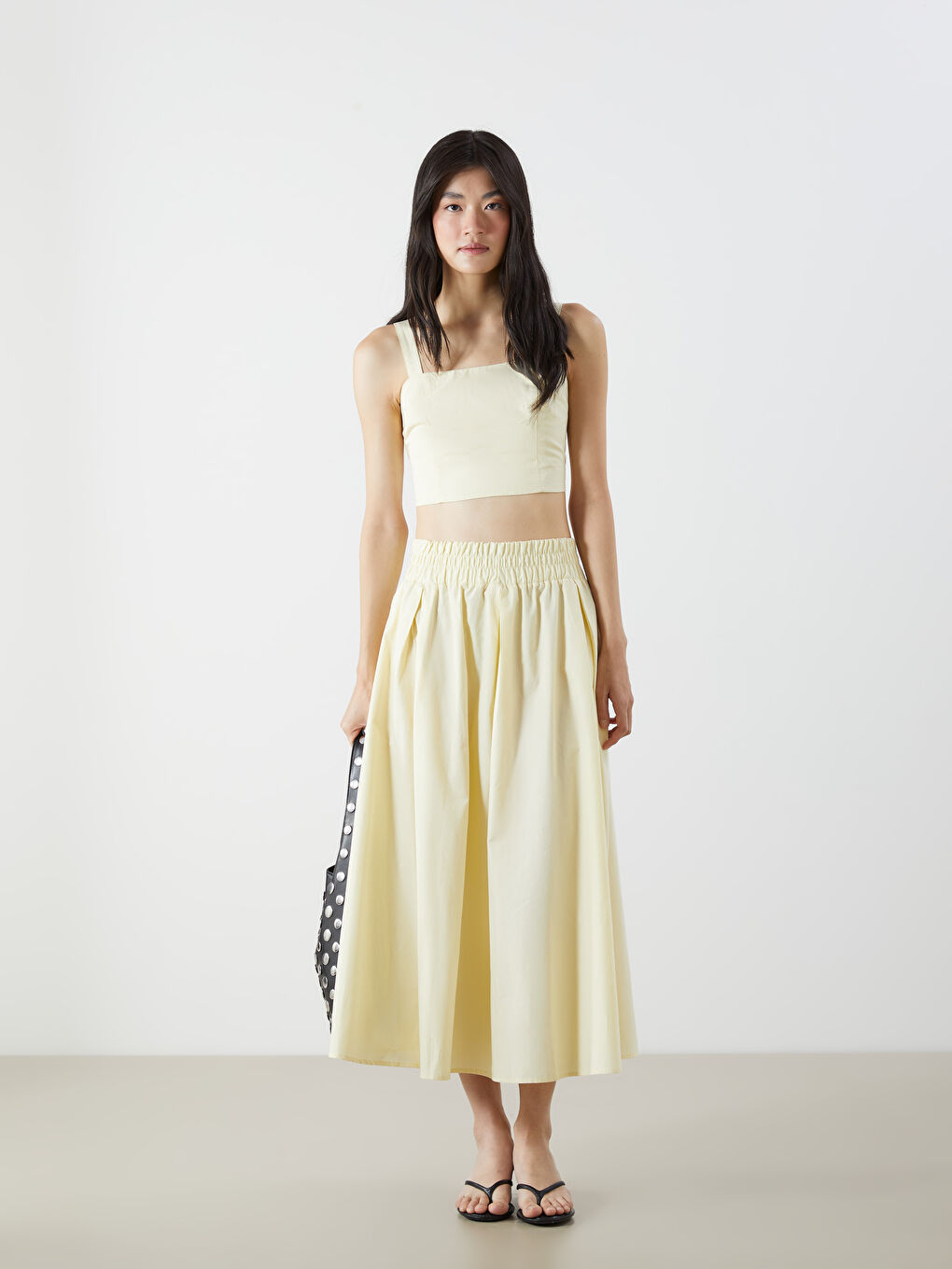 Elasticated Waist Poplin Skirt -S5QF36Z8-CRK