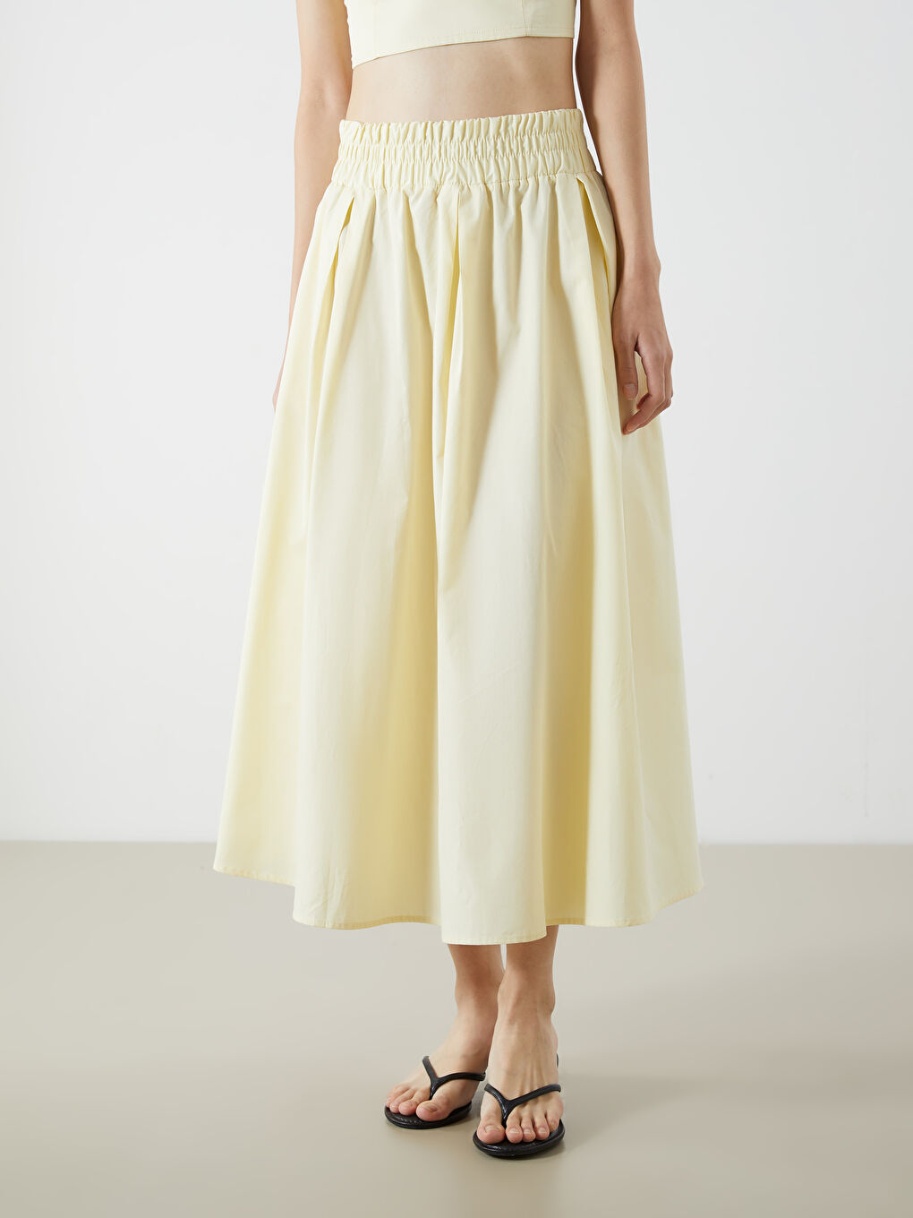 Elasticated Waist Poplin Skirt -S5QF36Z8-CRK