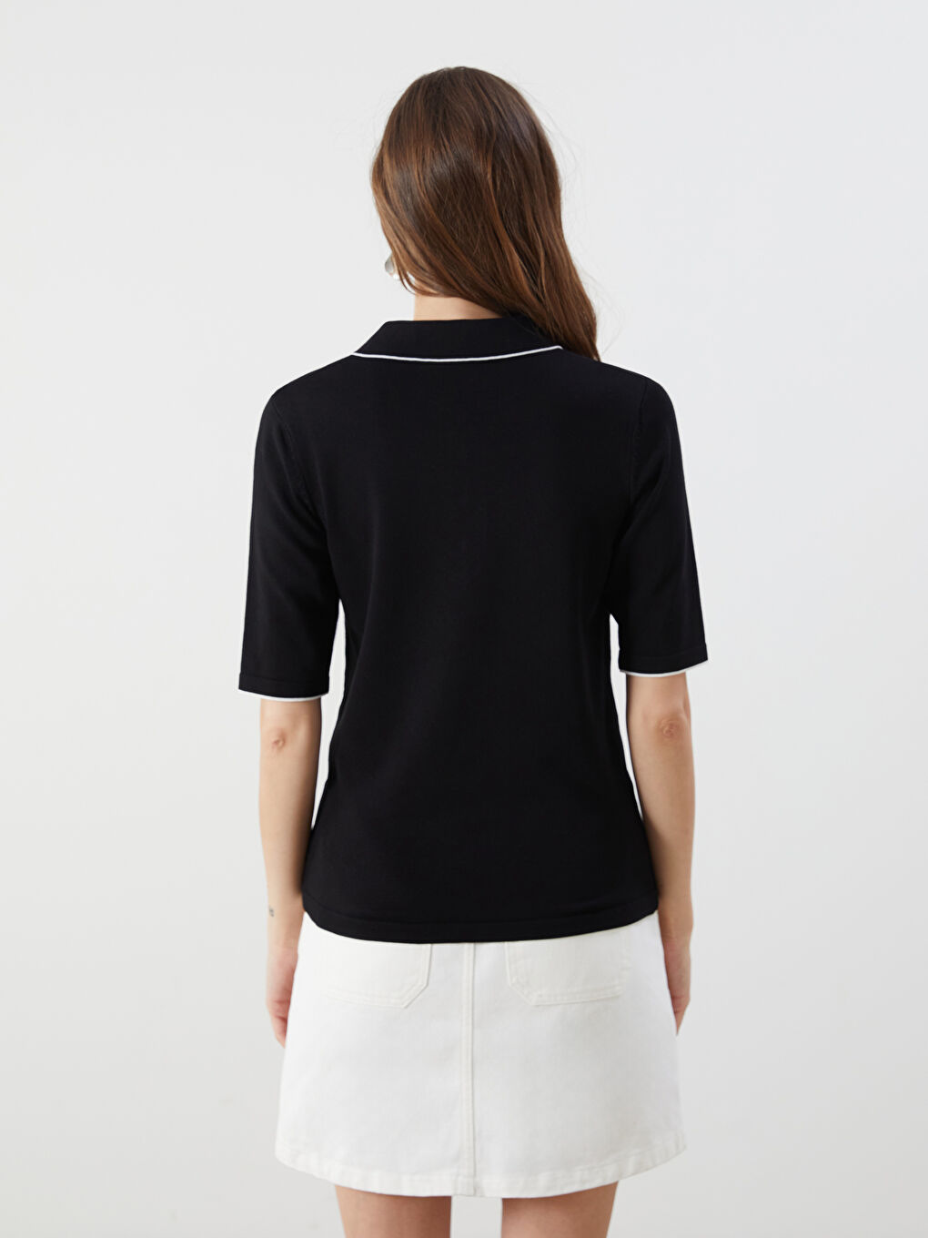 Polo Neck Women's Knitwear Sweater -S5QF45Z8-CVL