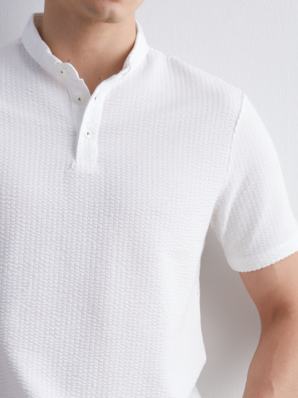 Ekru Polo Yaka Erkek Tişört-2
