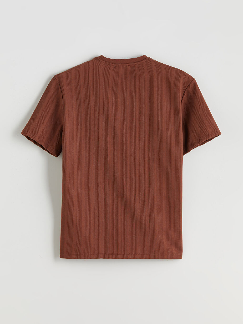 Kahverengi Bisiklet Yaka Erkek Tişört-5