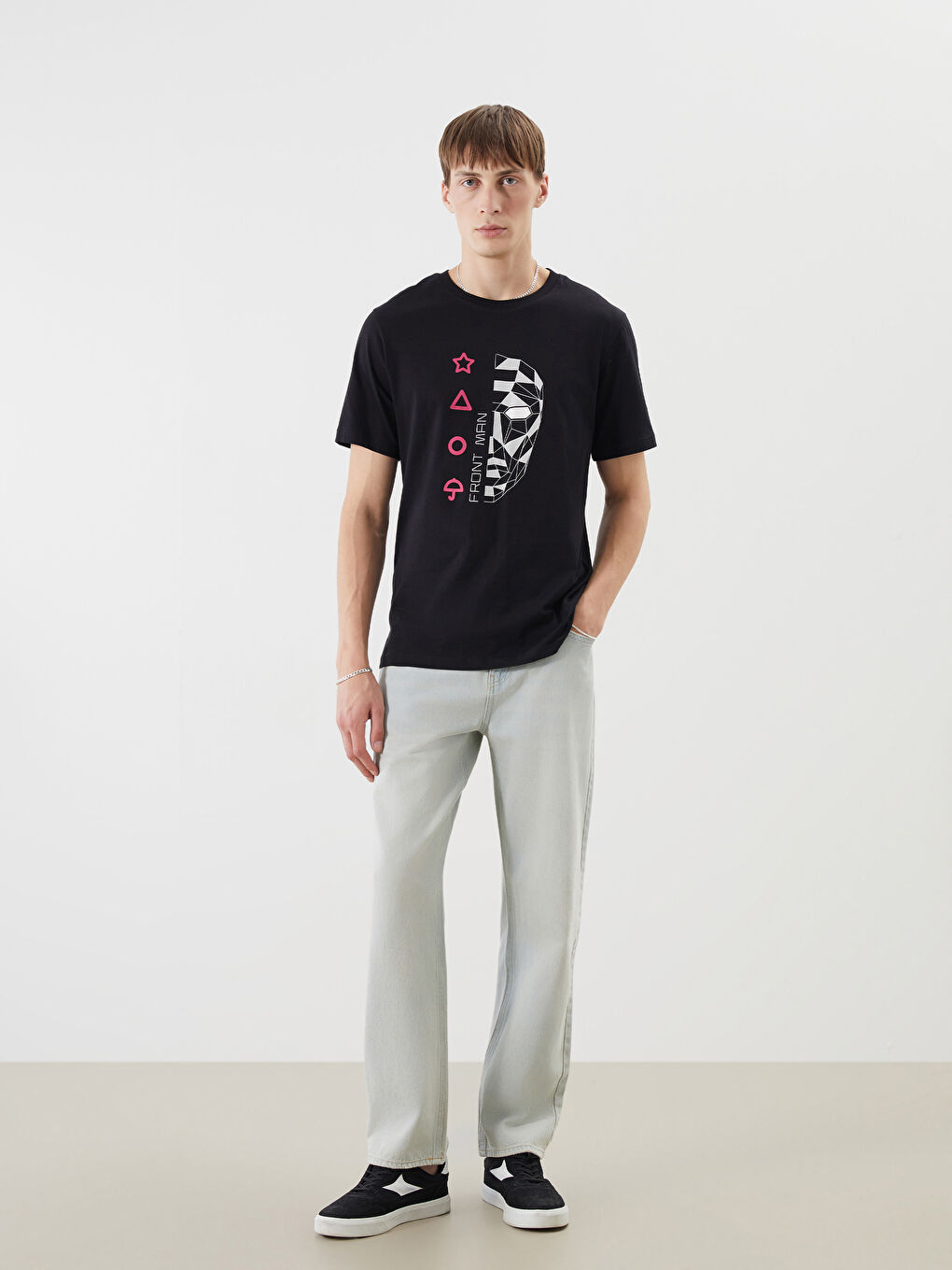 تي شيرت جيرسي مطبوع لعبة الحبار بياقة دائرية وكم قصير للرجال-3