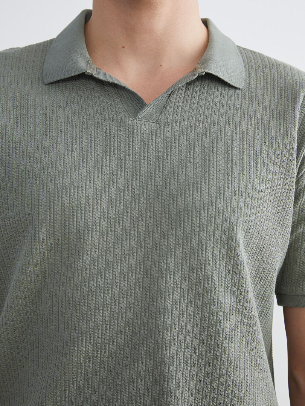 Yeşil Polo Yaka Erkek Tişört-2