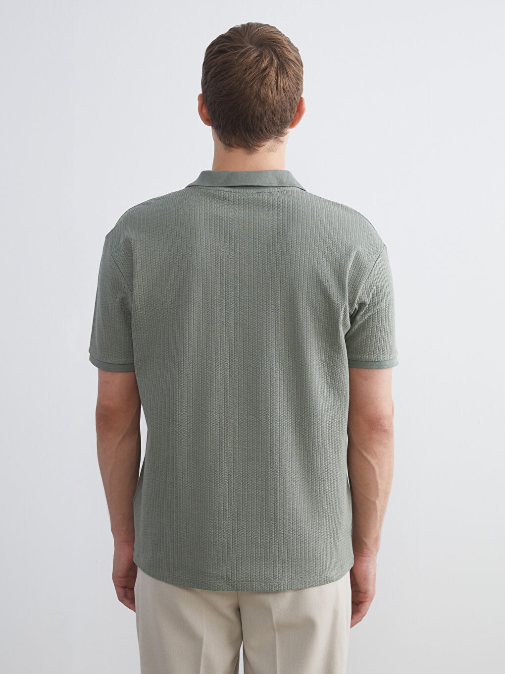 Yeşil Polo Yaka Erkek Tişört-3