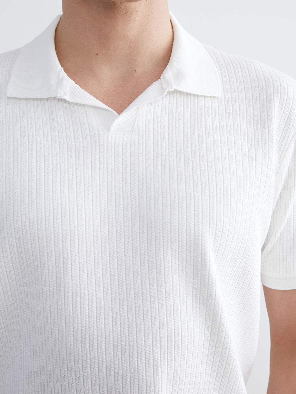 Ekru Polo Yaka Erkek Tişört-2