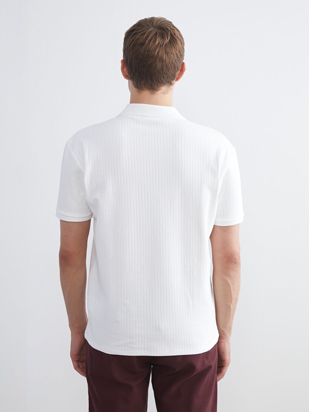 Ekru Polo Yaka Erkek Tişört-3