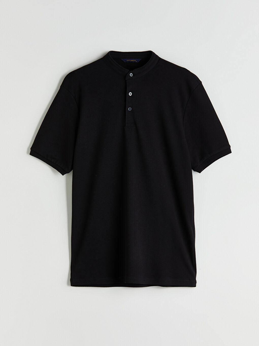 Siyah Hakim Yaka Erkek Tişört-4