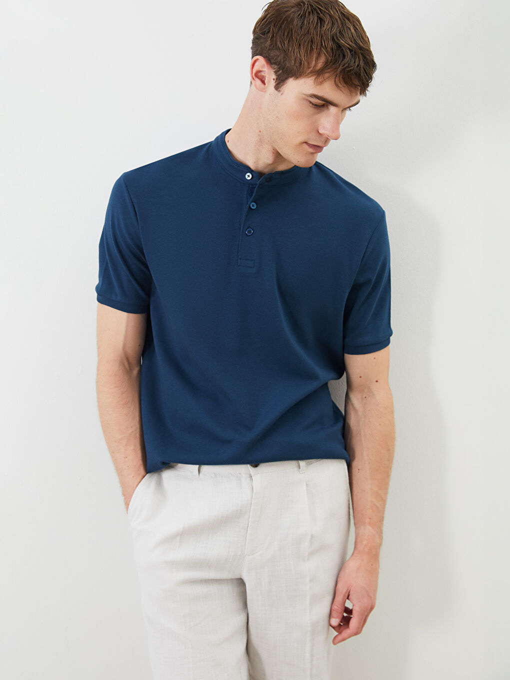 Petrol Hakim Yaka Erkek Tişört