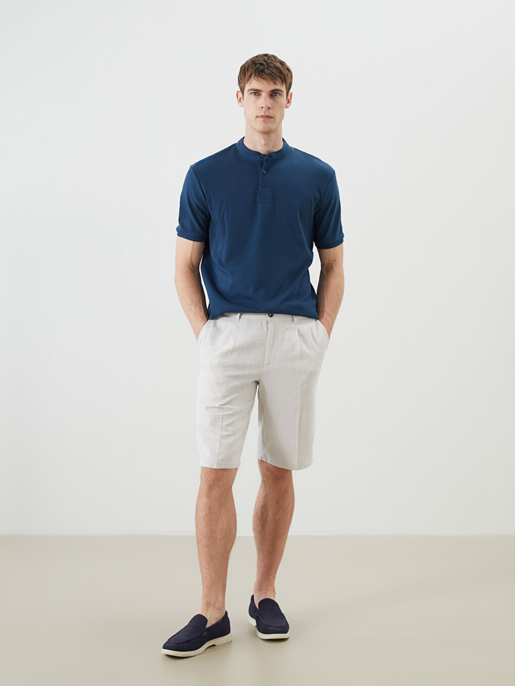 Petrol Hakim Yaka Erkek Tişört-1