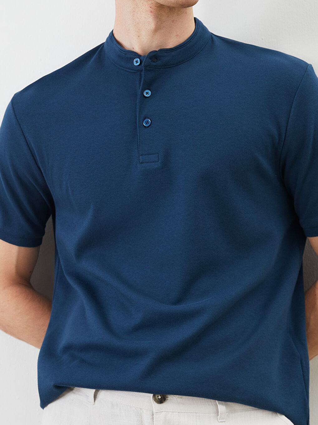 Petrol Hakim Yaka Erkek Tişört-2