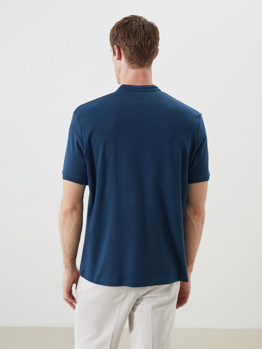 Petrol Hakim Yaka Erkek Tişört-3