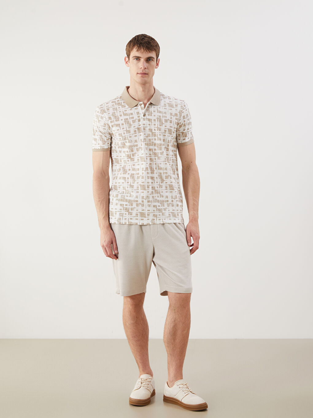 LCW Vision Polo Neck Patterned Pique Men's T-Shirt -S5QG03Z8-HZZ
