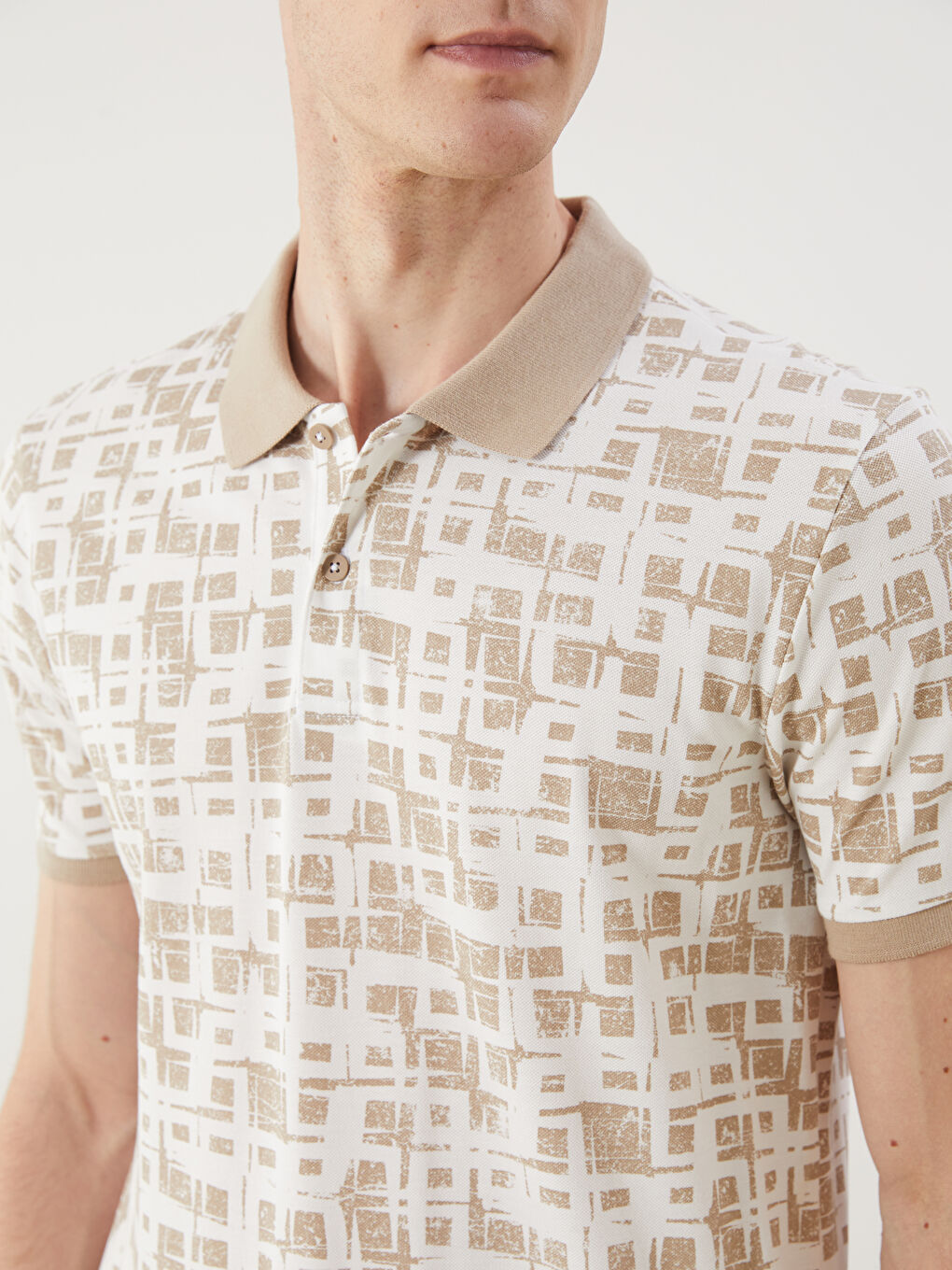 LCW Vision Polo Neck Patterned Pique Men's T-Shirt -S5QG03Z8-HZZ