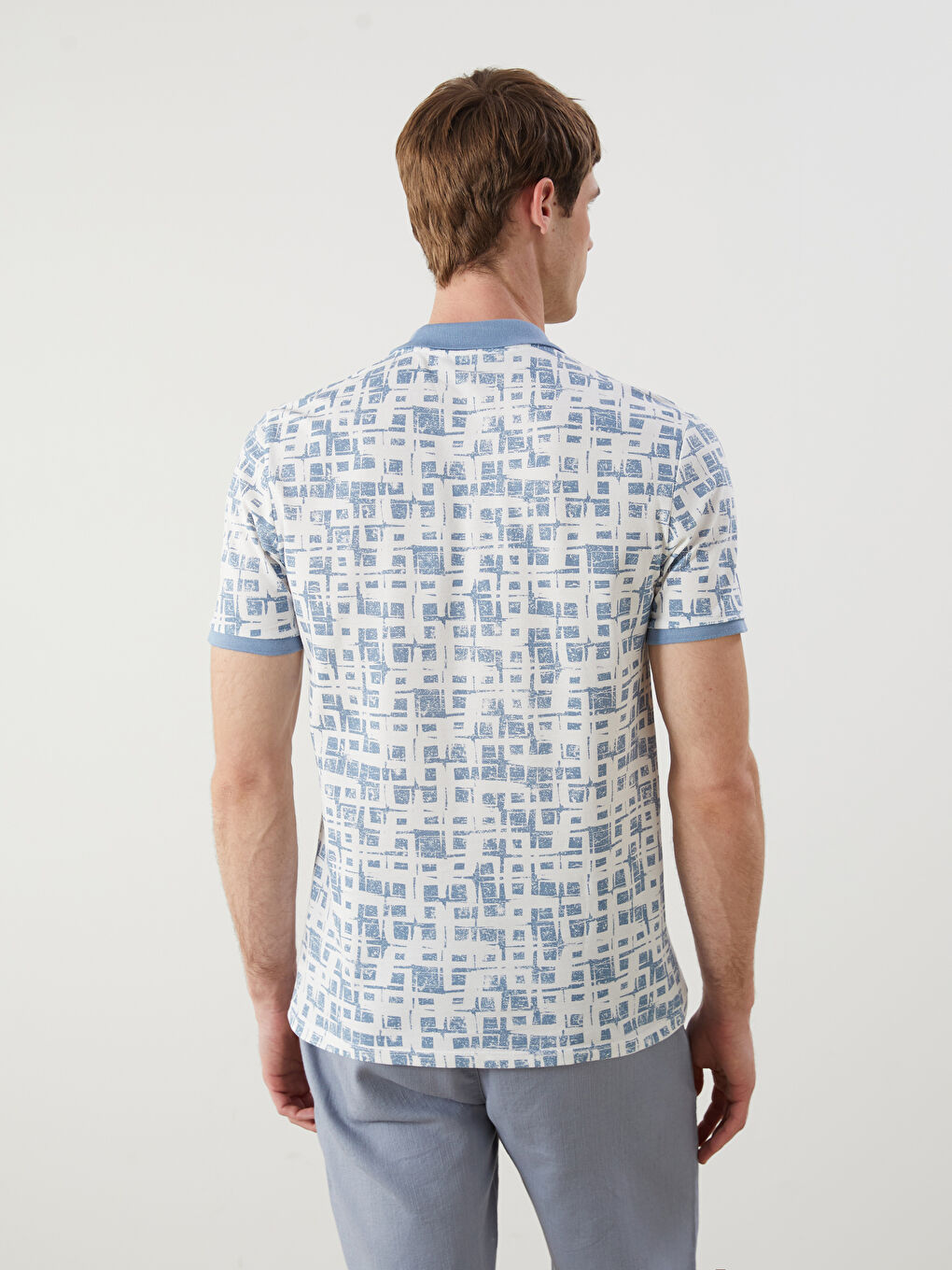 LCW Vision Polo Neck Patterned Pique Men's T-Shirt -S5QG03Z8-J0M