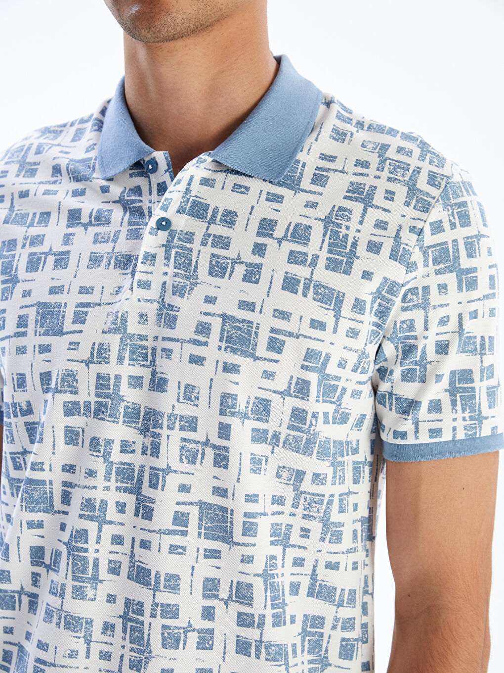 LCW Vision Polo Neck Patterned Pique Men's T-Shirt -S5QG03Z8-J0M
