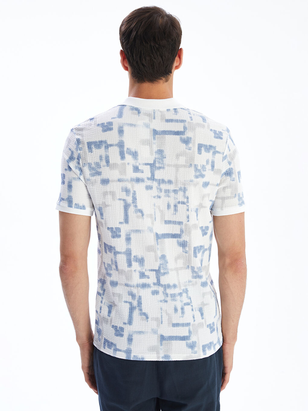 LCW Vision Patterned Men's Polo Neck T-Shirt -S5QG10Z8-J0M