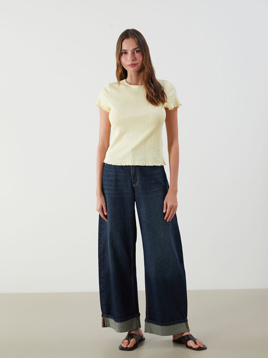 LCW Vision Woman YELLOW T-Shirt -S5QG12Z8-FEZ