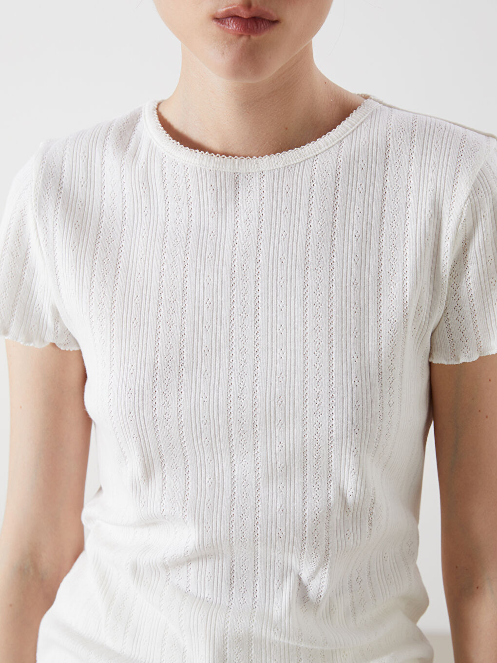 LCW Vision Woman ECRU T-Shirt -S5QG12Z8-R9J