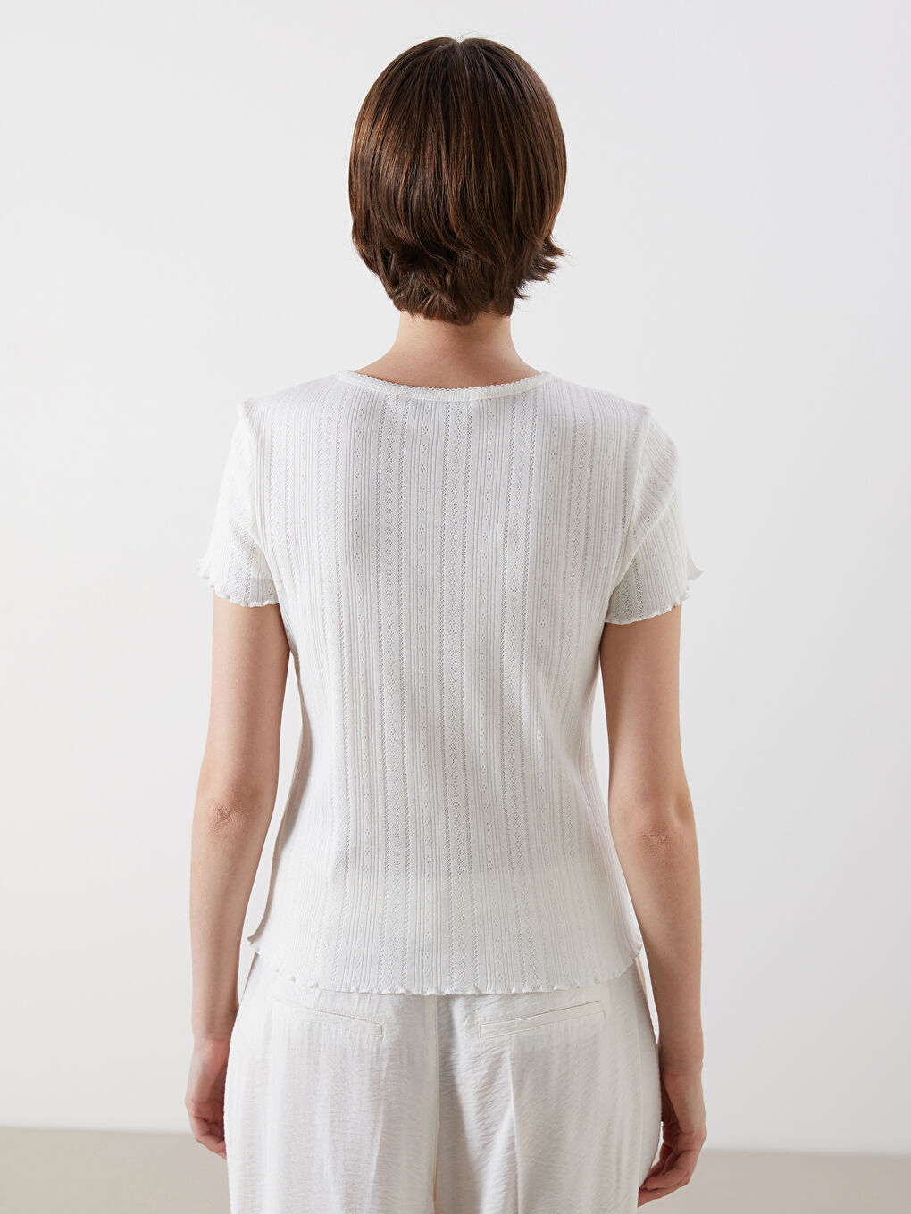 LCW Vision Woman ECRU T-Shirt -S5QG12Z8-R9J
